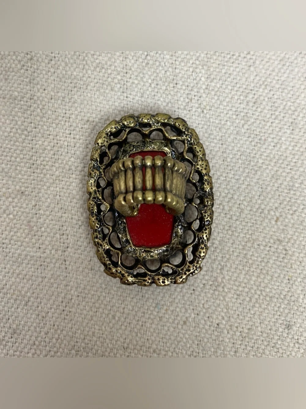 Bold Red Statement Cocktail Ring - stretch ring